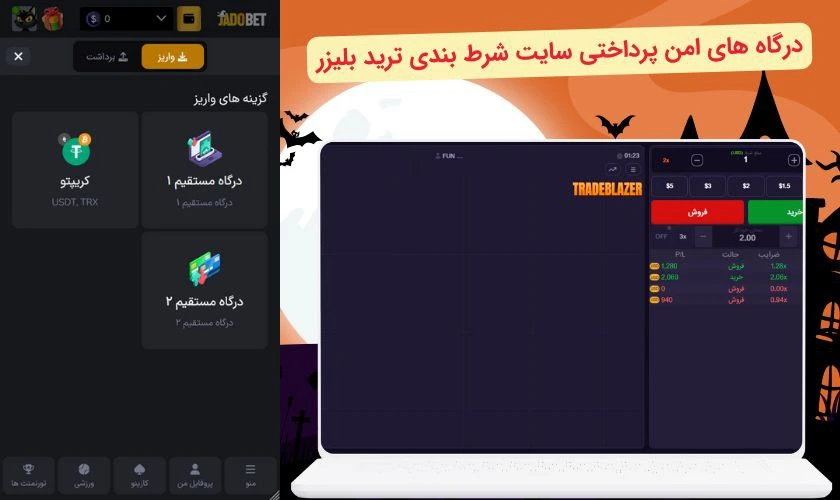 درگاه های پرداختی سایت ترید بلیزر